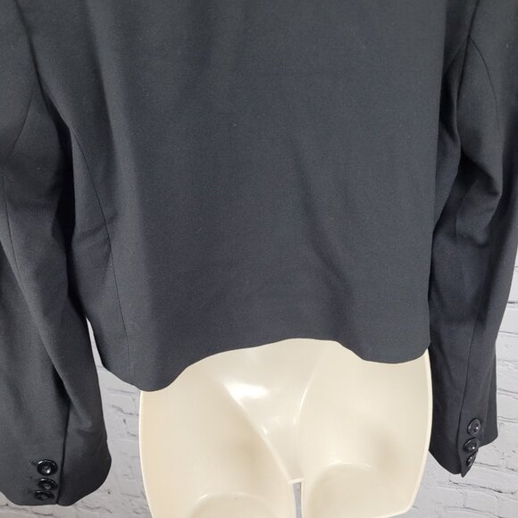 We The Free Free People Black Buttoned Cropped Notch Blazer Jacket Size Small S - Picture 11 of 14